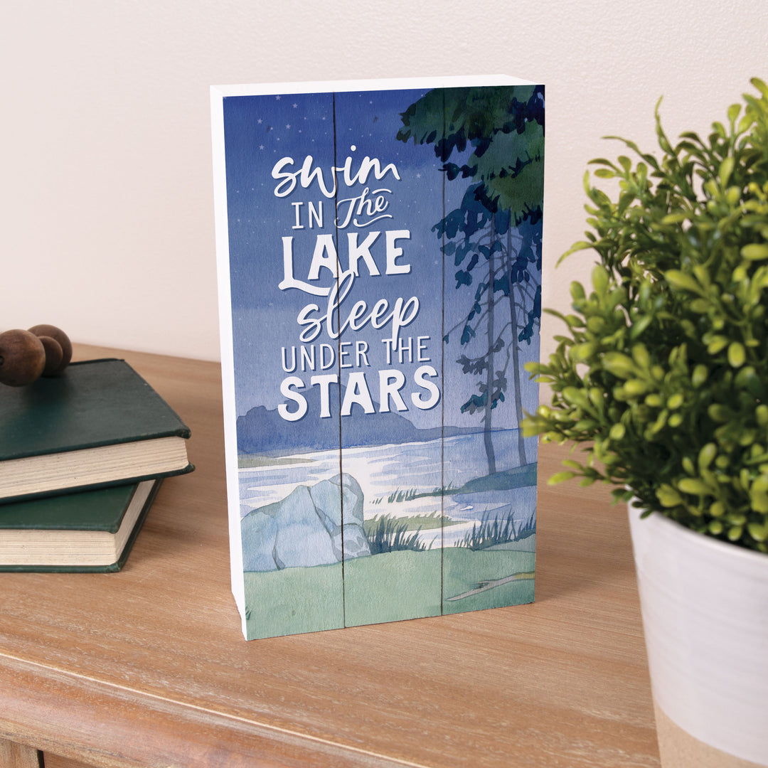 Swim In The Lake Sleep Under The Stars Tabletop Pallet Décor