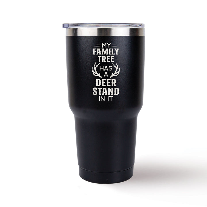 My Family Tree Has A Deer Stand In It Black Tumbler 24Oz.