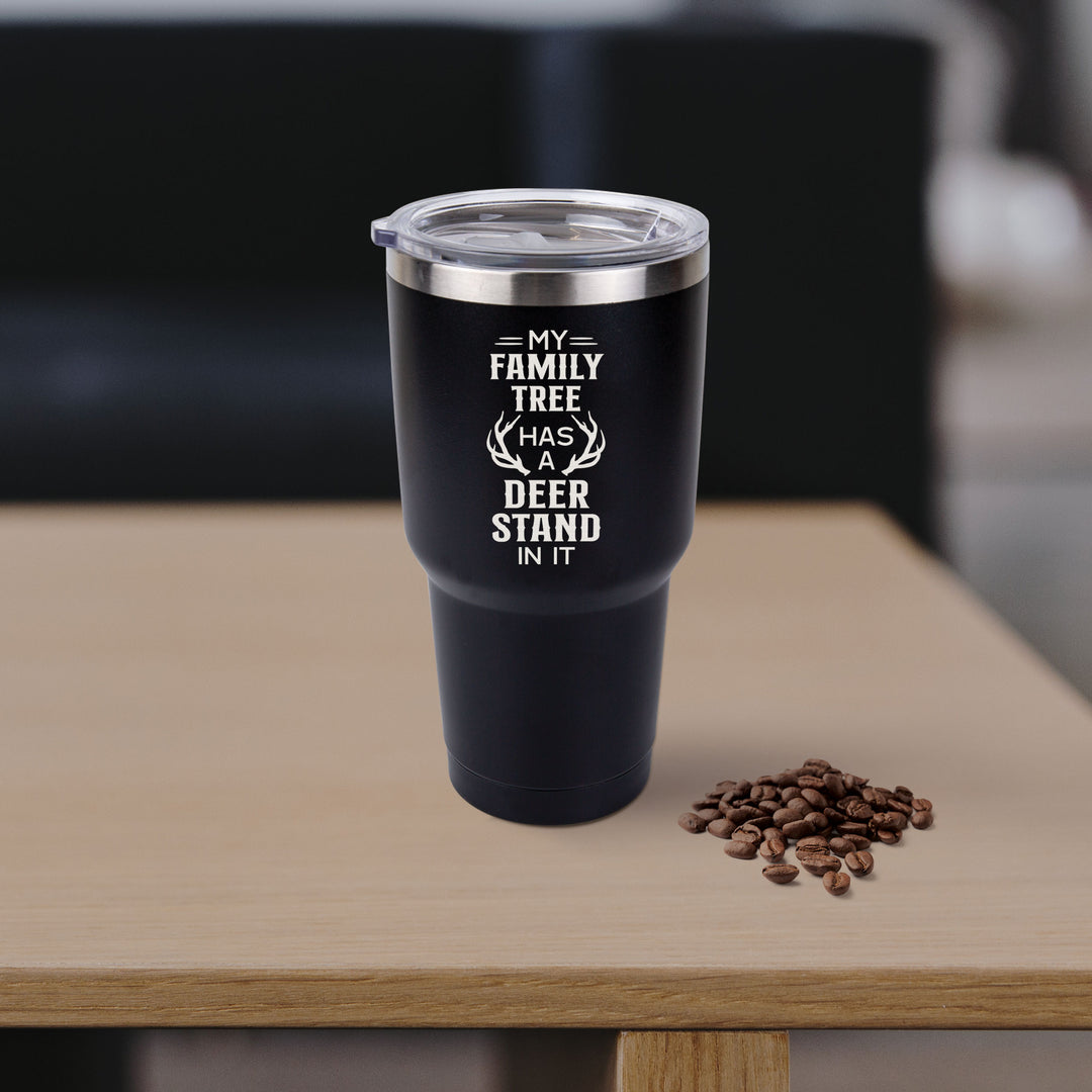 My Family Tree Has A Deer Stand In It Black Tumbler 24Oz.