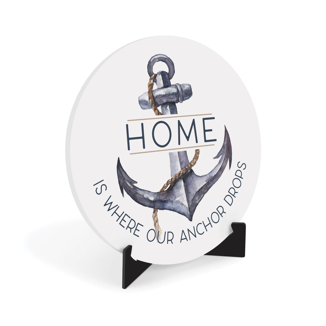 Home Is Where Our Anchor Drops Ornate Tabletop Décor with Easel