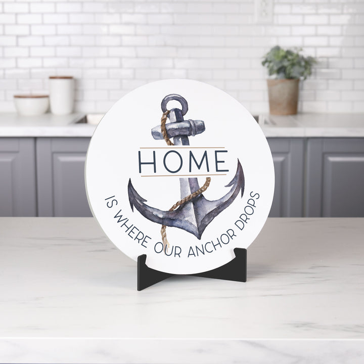 Home Is Where Our Anchor Drops Ornate Tabletop Décor with Easel
