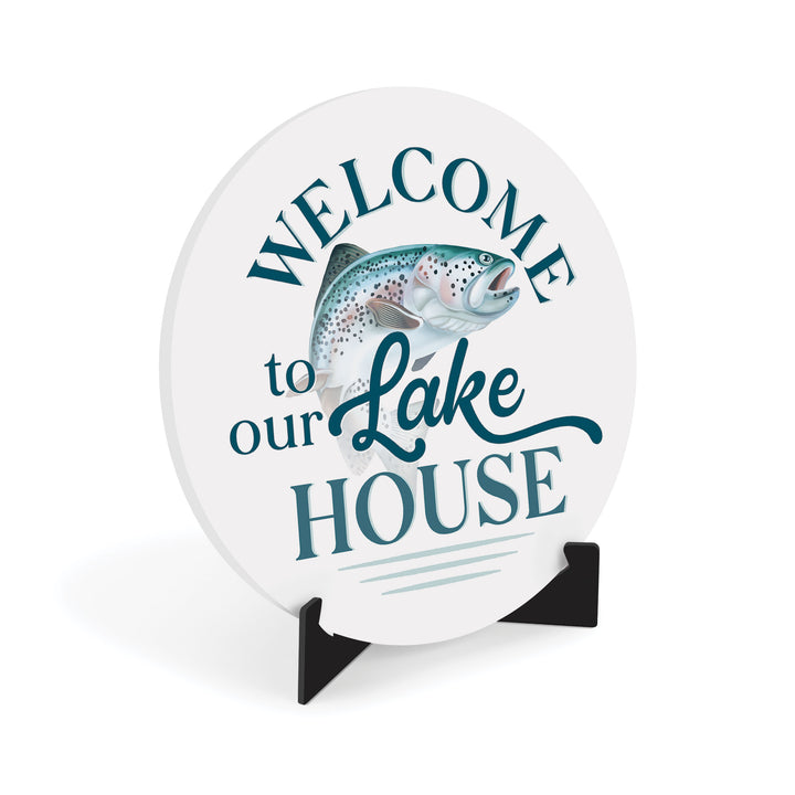 Welcome to Our Lake House Ornate Tabletop Décor with Easel