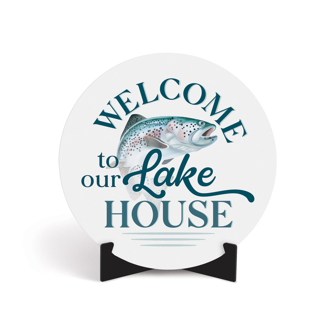 Welcome to Our Lake House Ornate Tabletop Décor with Easel