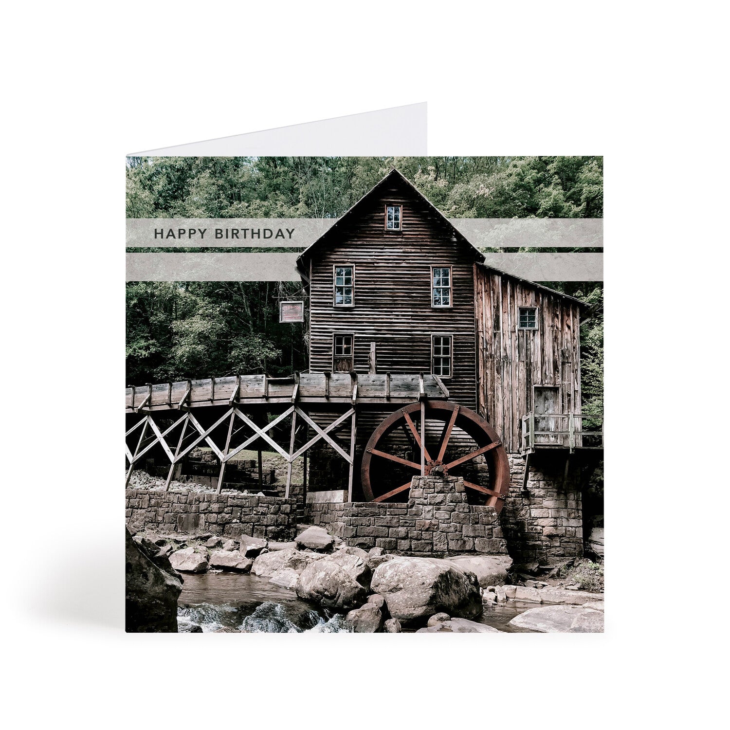 Old Water Mill Birthday Greeting Card