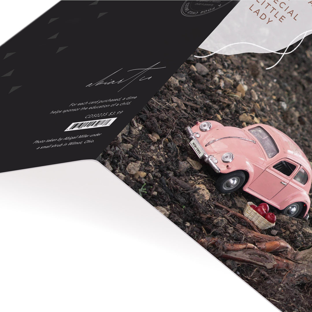 Little Pink Car Birthday Greeting Card