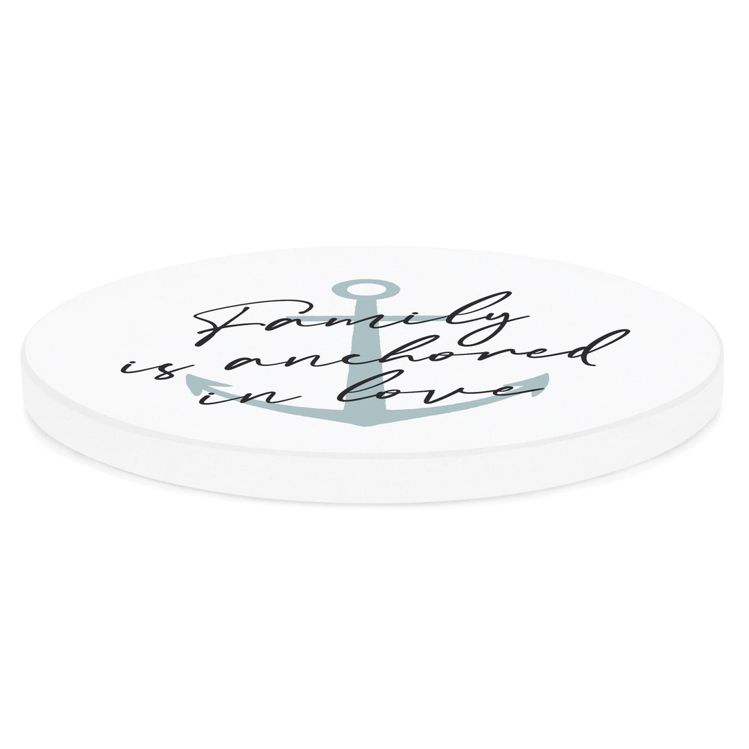Family is Anchored in Love Ceramic Coaster