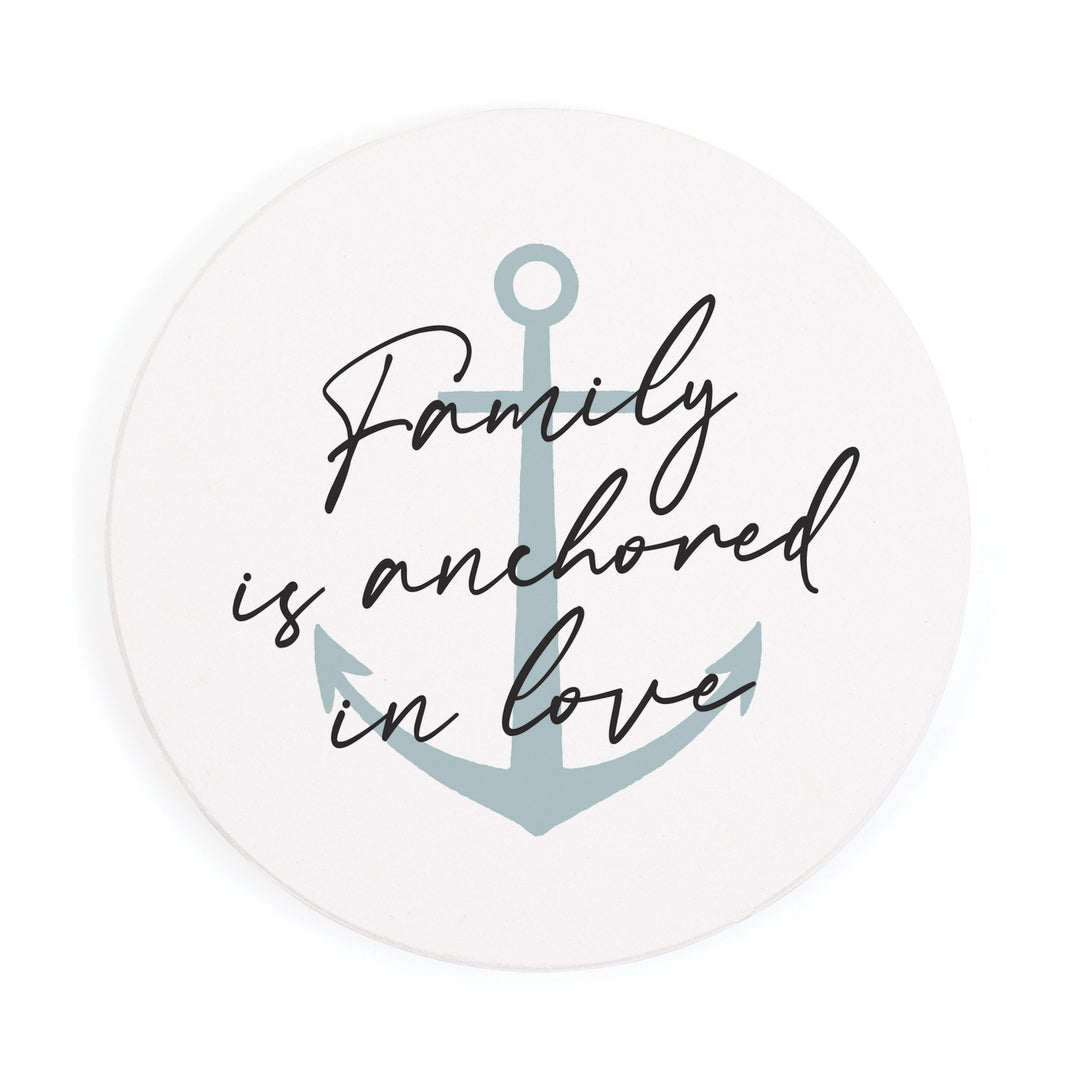 Family is Anchored in Love Ceramic Coaster