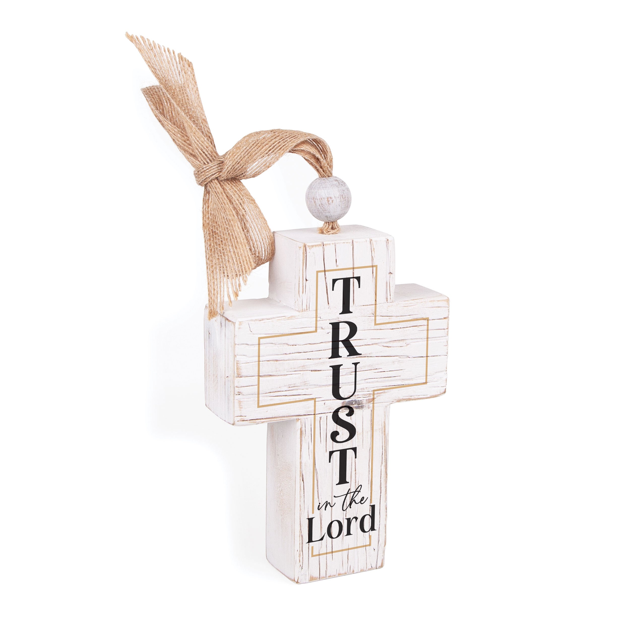 Trust In The Lord Distressed Cross with Ribbon