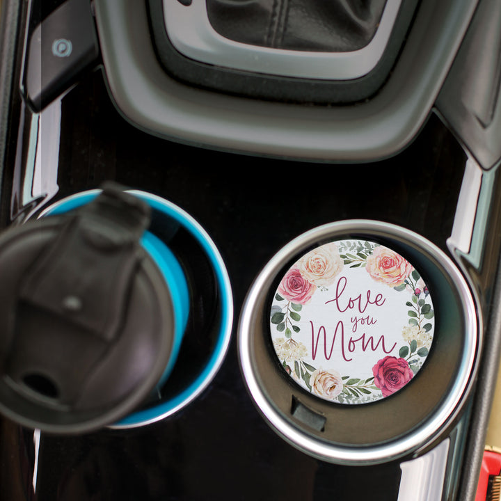 Love You Mom Car Coaster