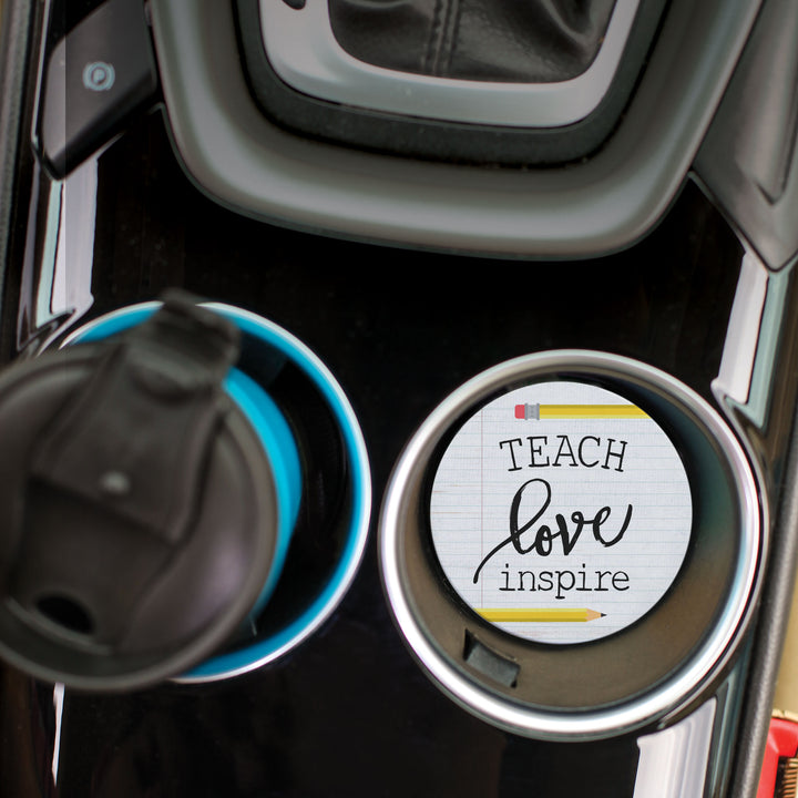 Teach Love Inspire Car Coaster