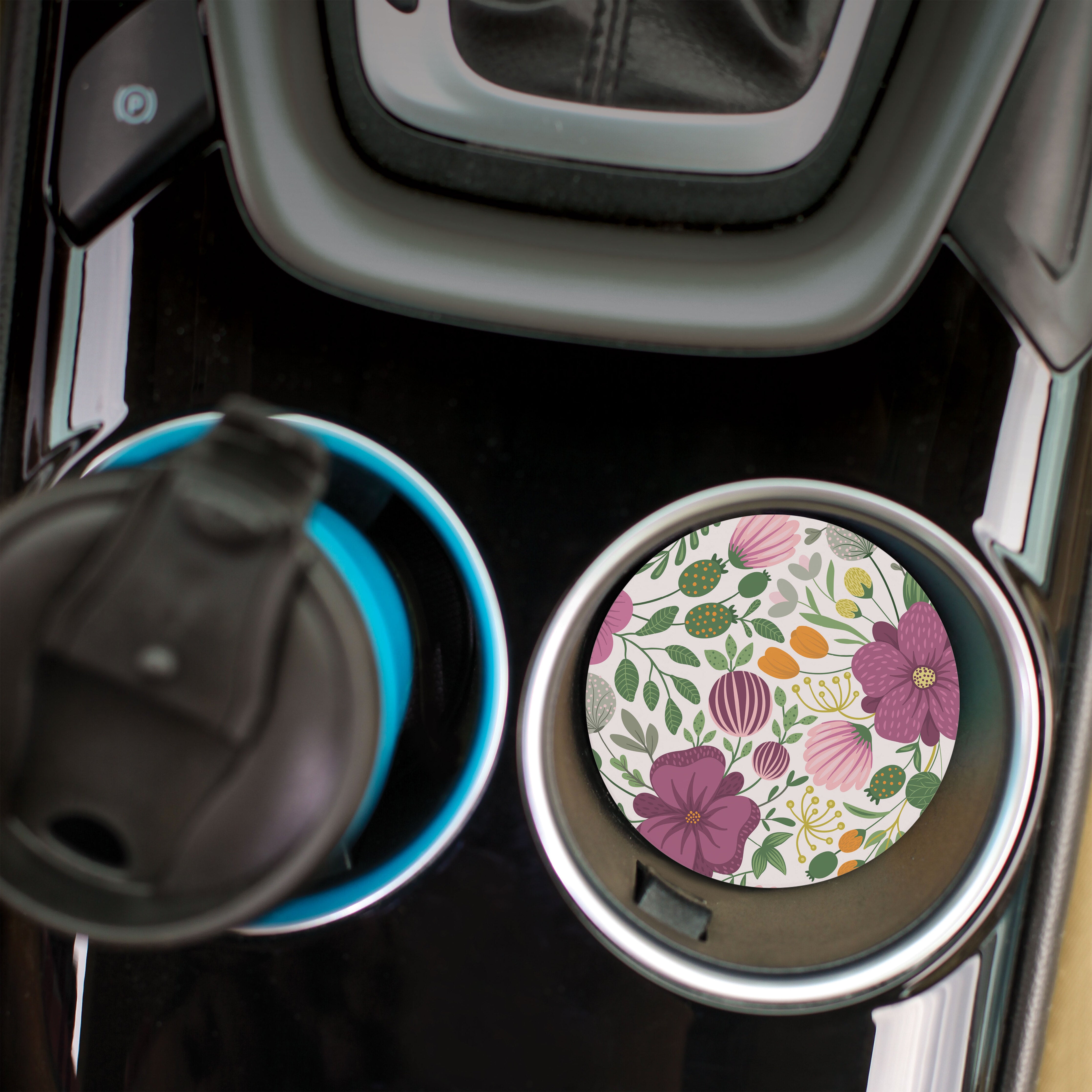 Floral Pattern Car Coaster