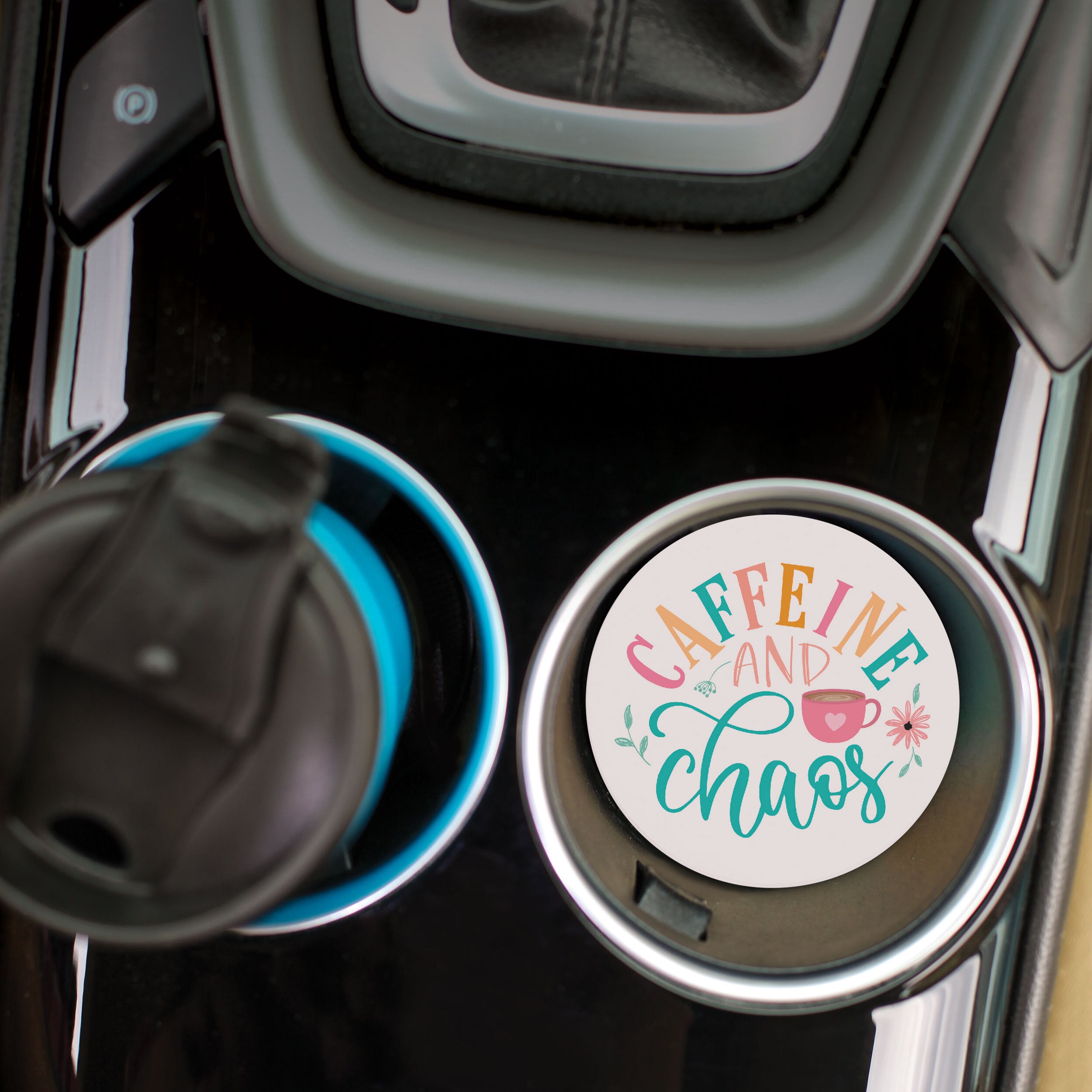Caffeine And Chaos Car Coaster
