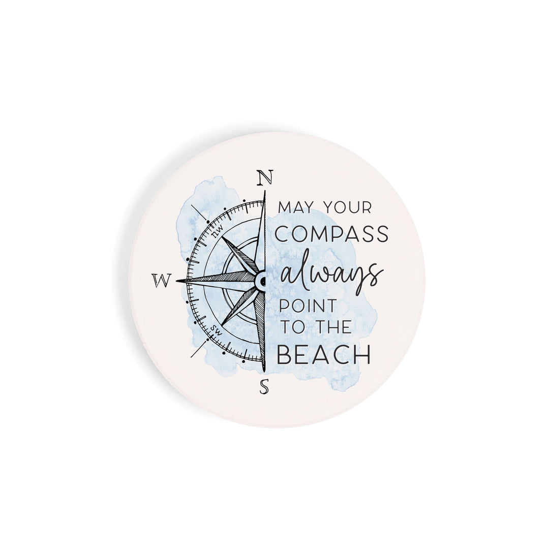 May Your Compass Always Point to The Beach Car Coaster