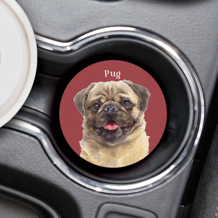 Pug Car Coaster Single Pack