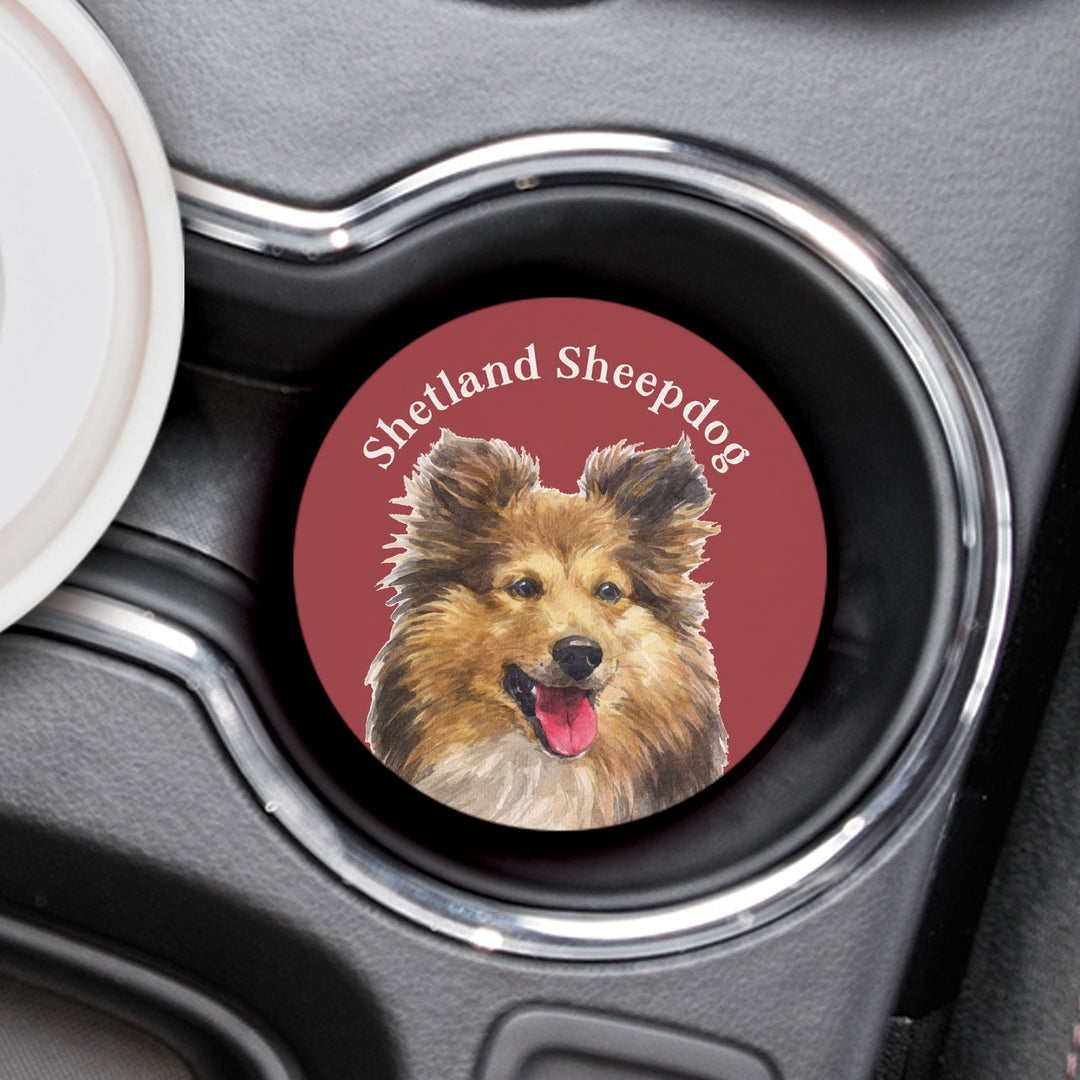 Shetland Sheepdog Car Coaster Single Pack