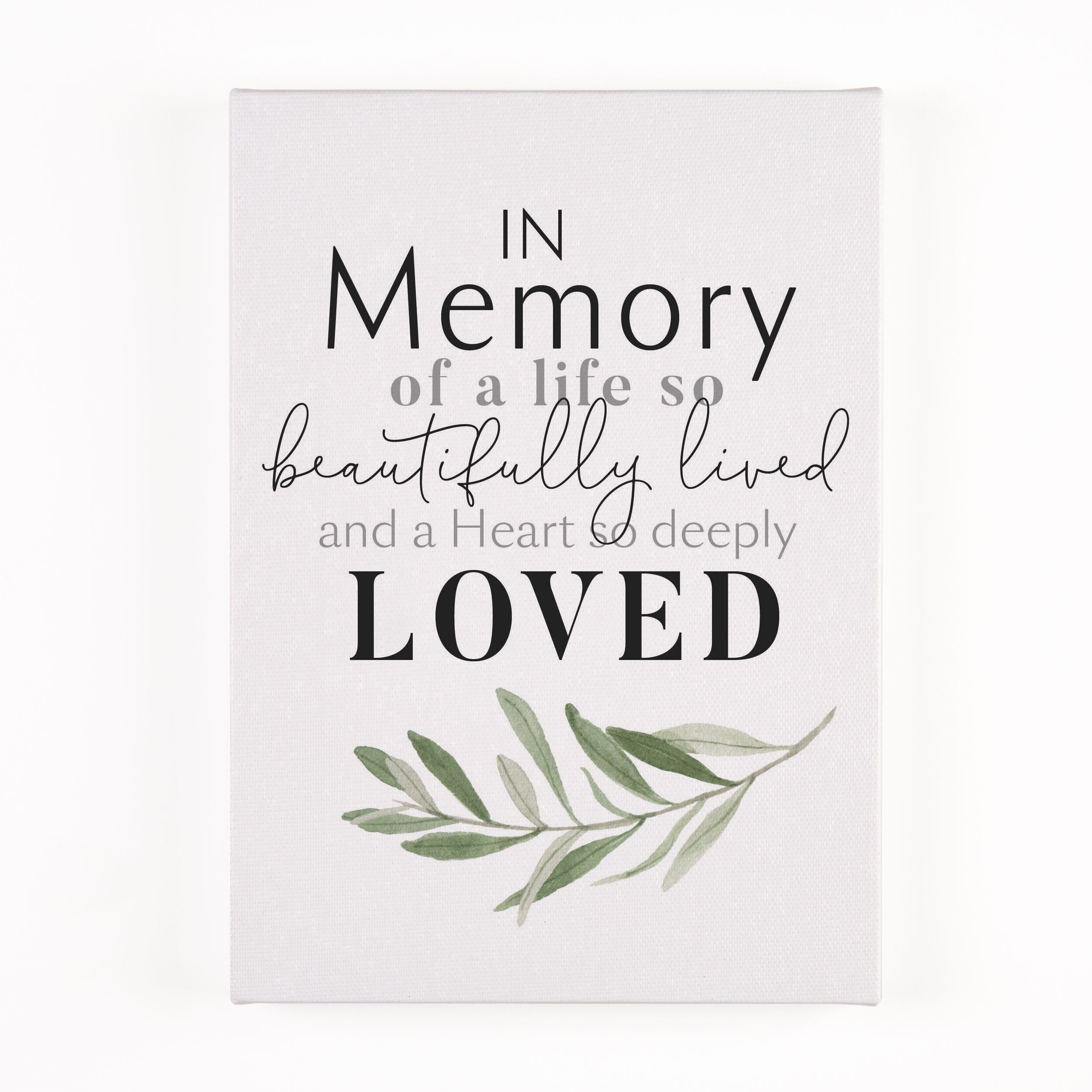 In Memory Of A Life So Beautifully Lived And Heart Canvas Décor