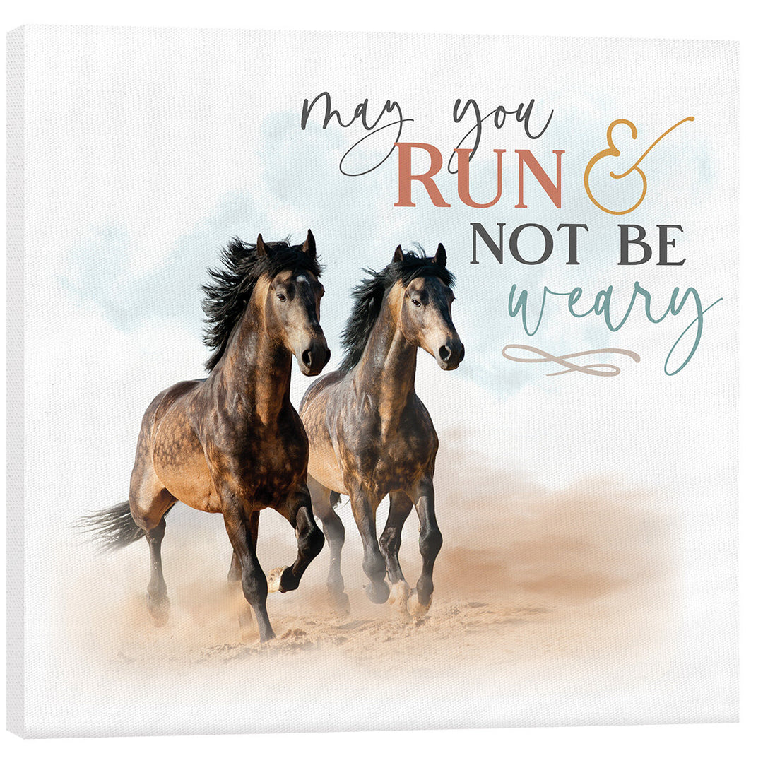 May You Run & Not Be Weary Canvas Décor