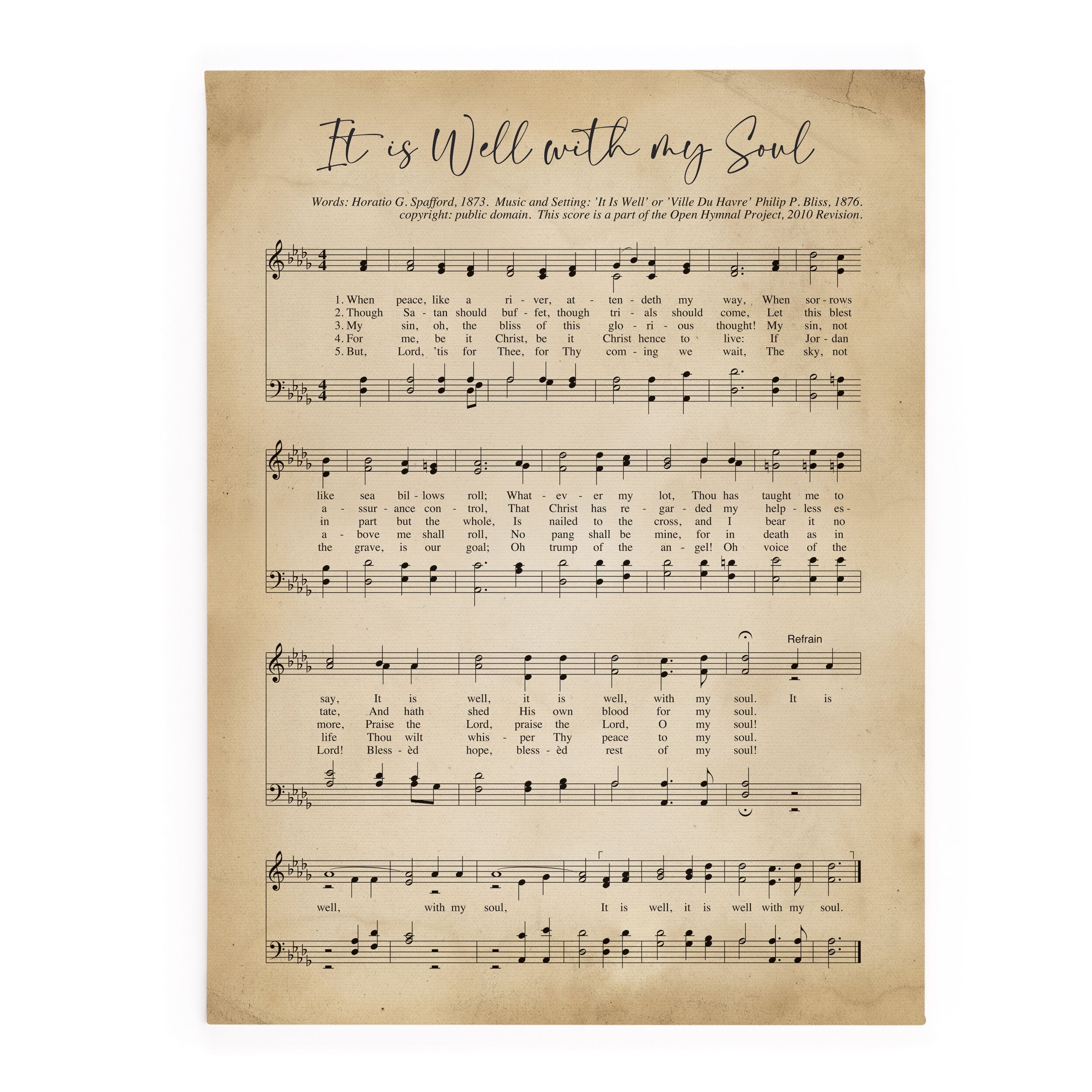 It Is Well With My Soul Hymn Canvas Décor
