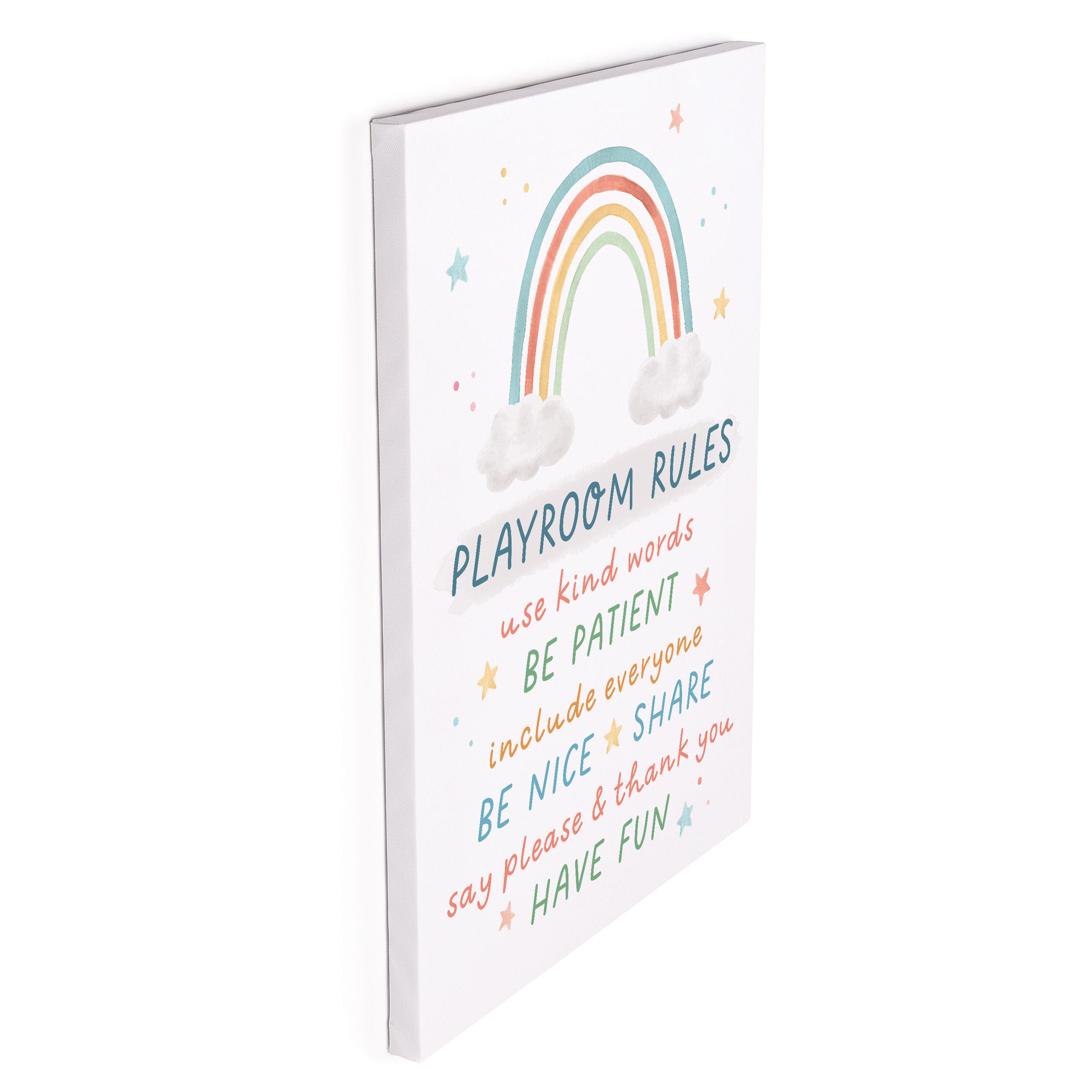 *Playroom Rules Use Kind Words Be Patient Canvas Décor