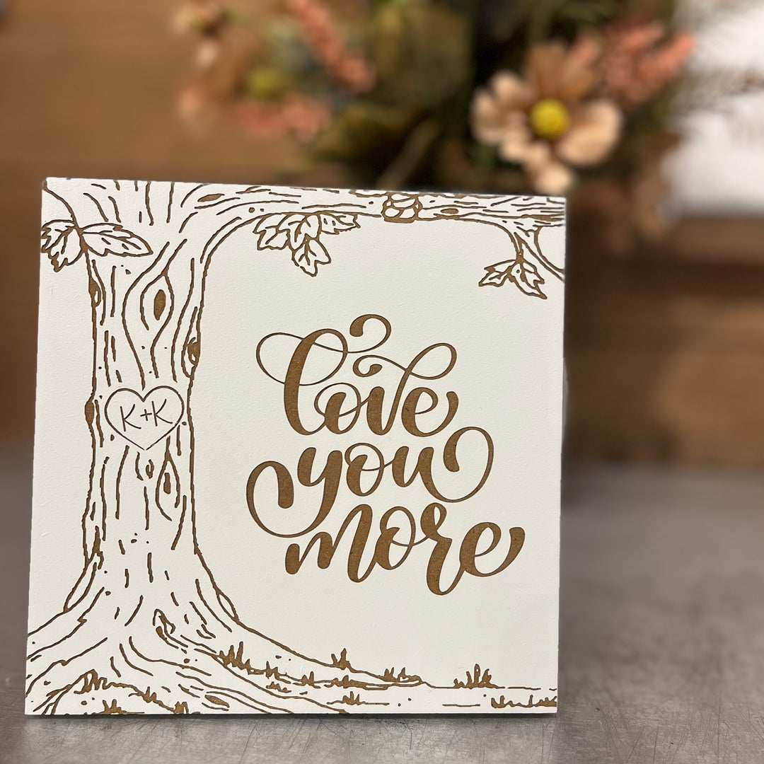 Personalized White Plaque with Tree Initials
