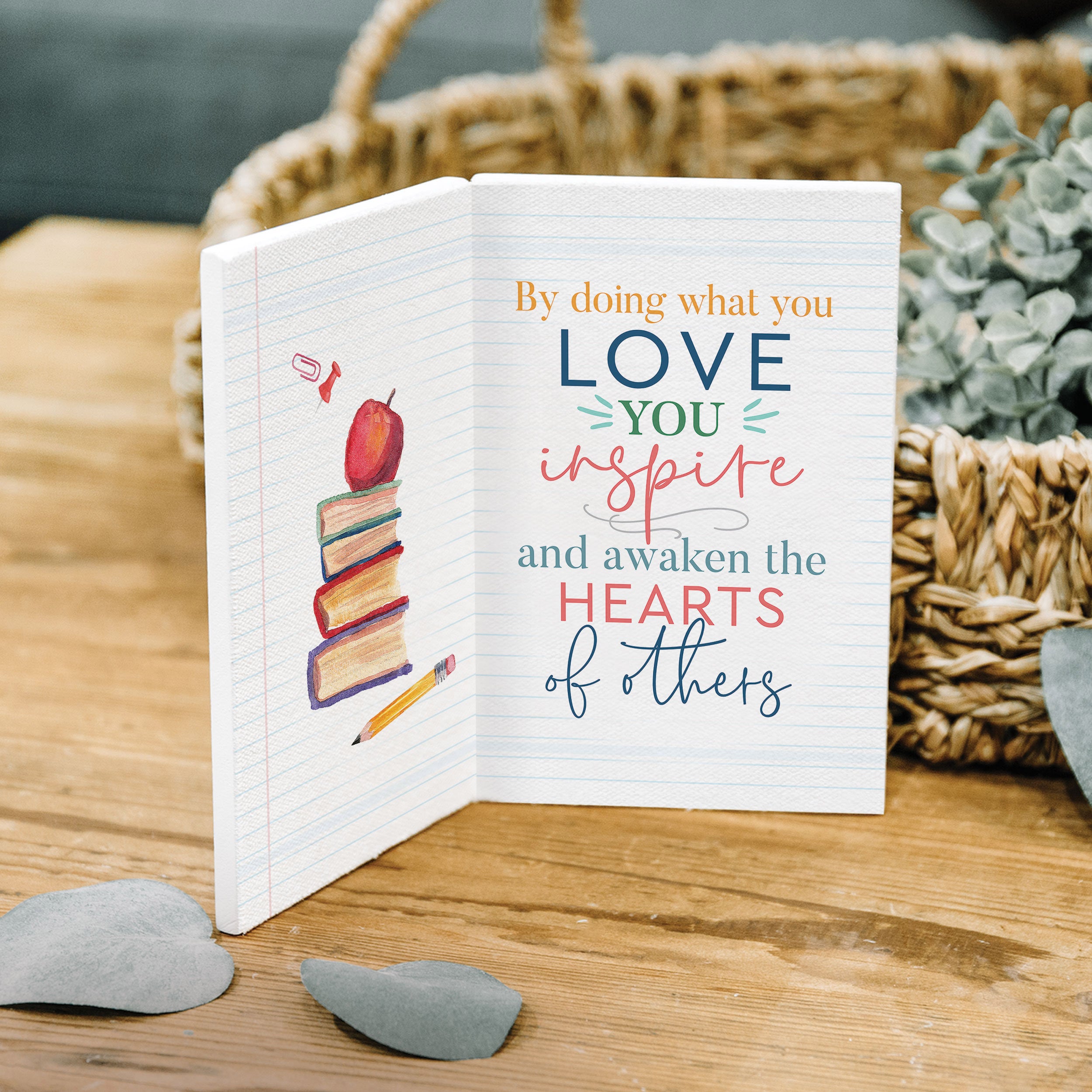 **You Don't Just Teach You Inspire Wooden Keepsake Card