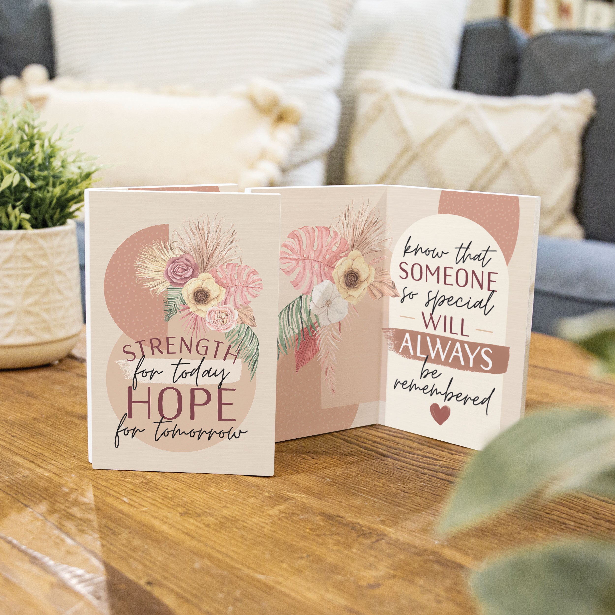 **Strength For Today Hope For Tomorrow Wooden Keepsake Card