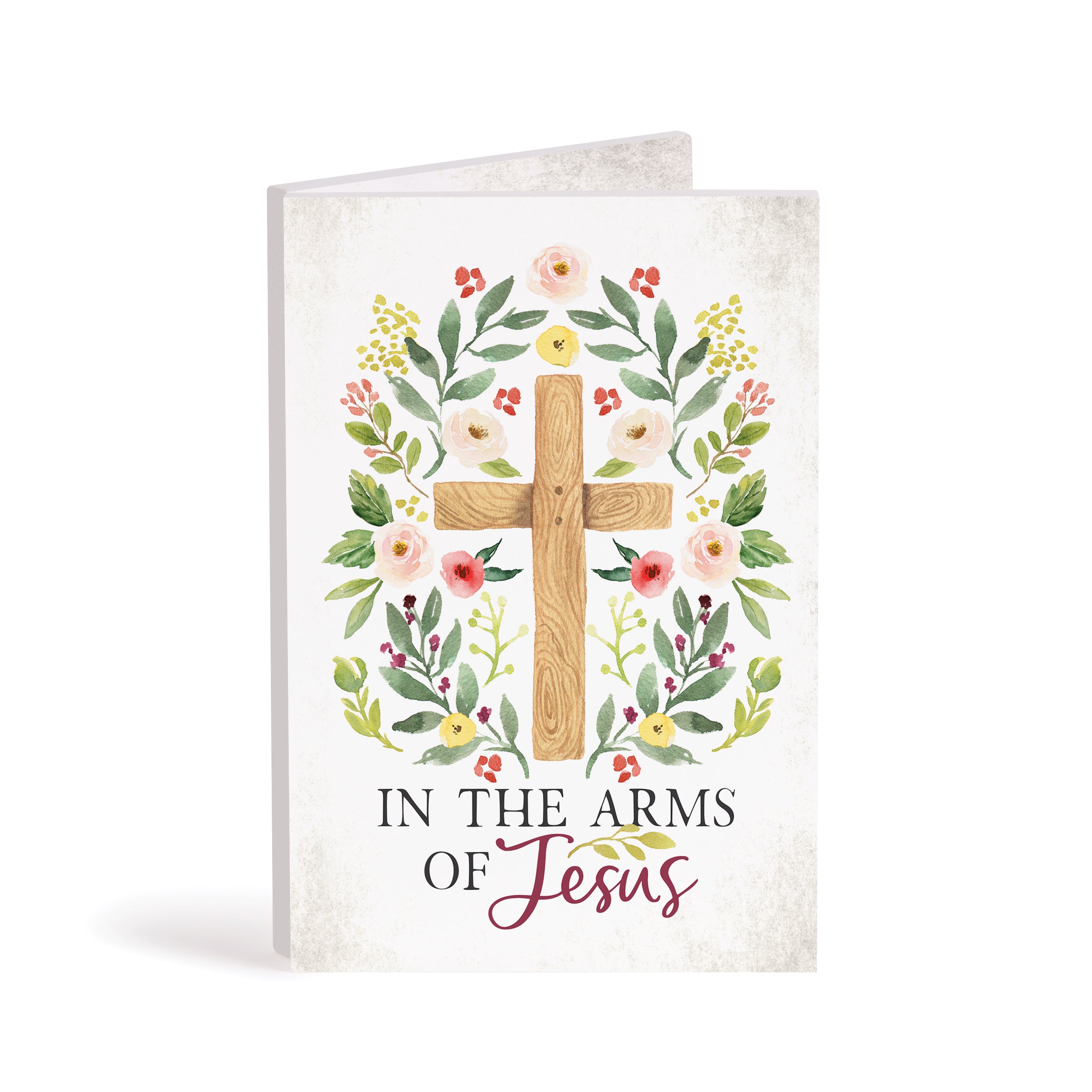 In The Arms Of Jesus Wooden Keepsake Card