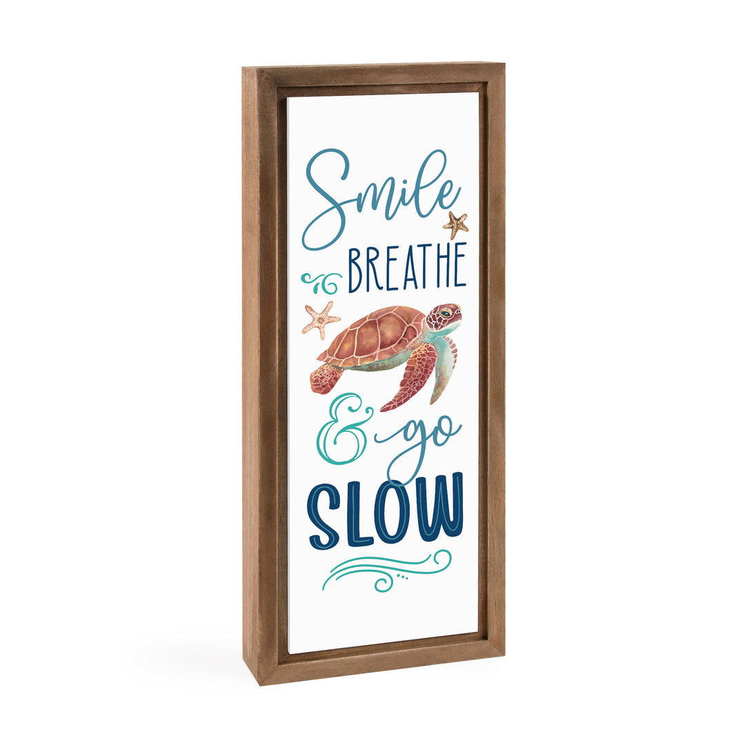 Smile, Breathe, & Go Slow Framed Art