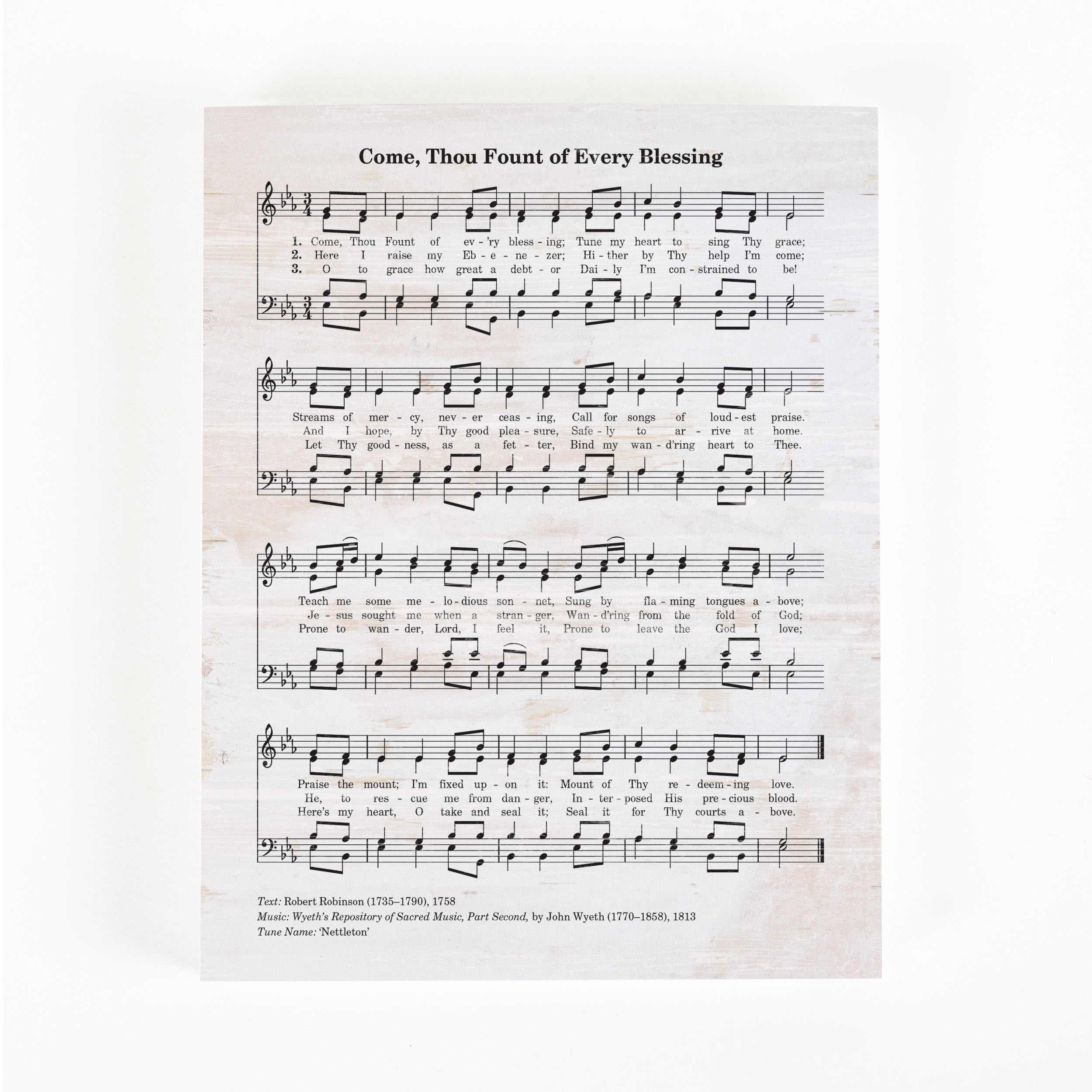Come Thou Fount Of Every Blessing Hymn Decorative Sign