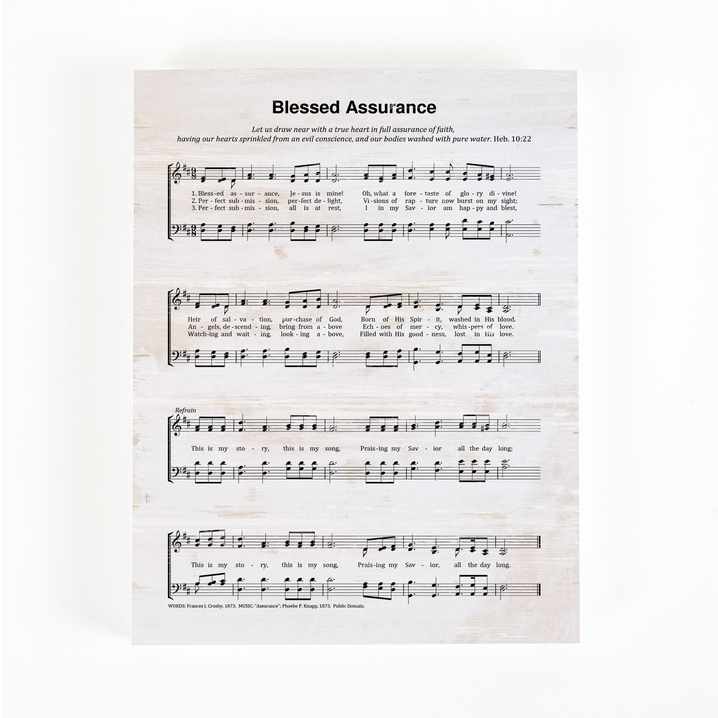 Blessed Assurance Hymn Decorative Sign