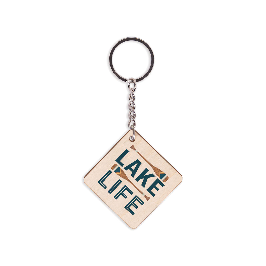 Lake Life Maple Veneer Keychain
