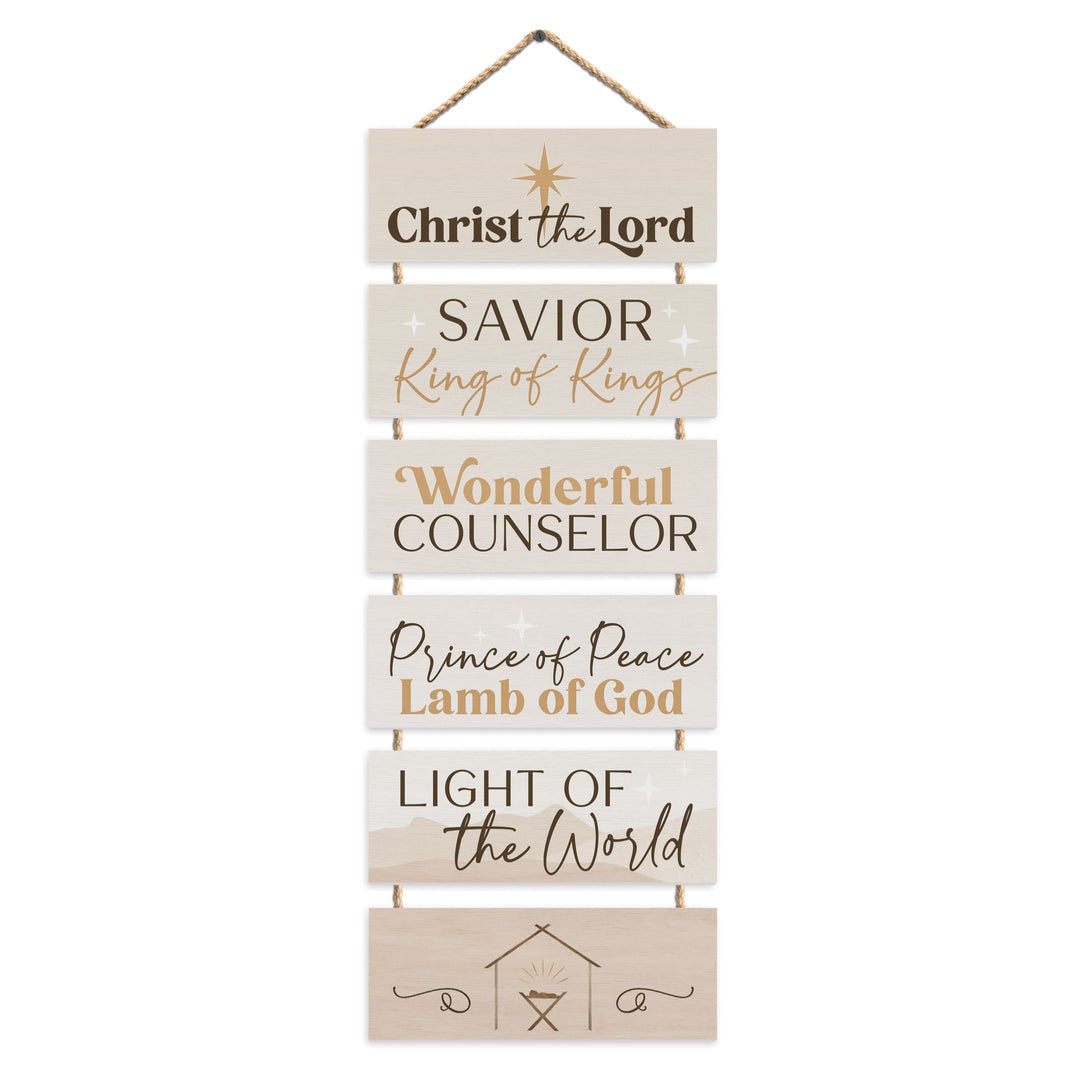 Christ The Lord Savior King Of Kings Stacked Hanging Sign
