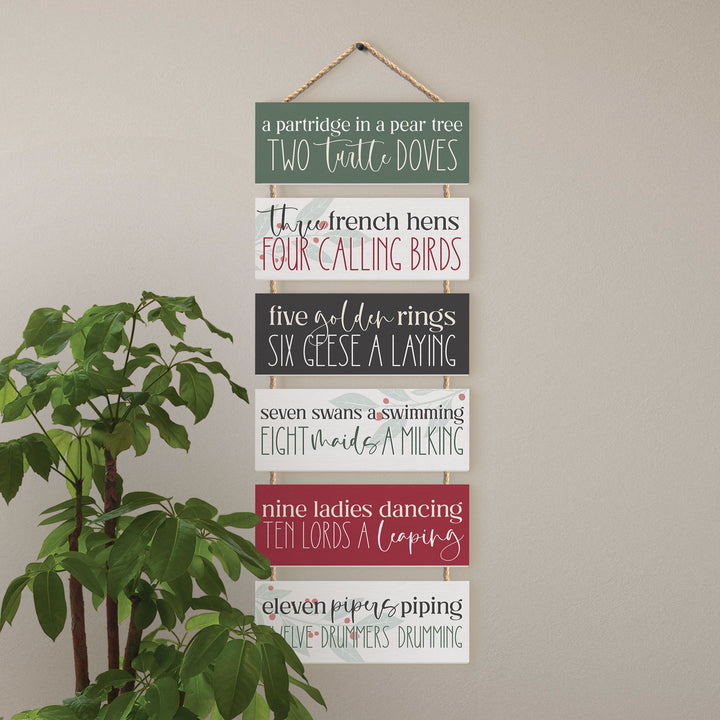A Partridge In A Pear Tree Stacked Hanging Sign