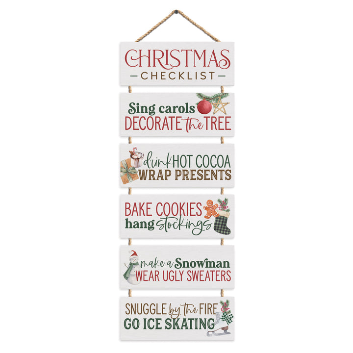 Christmas Checklist Stacked Hanging Sign