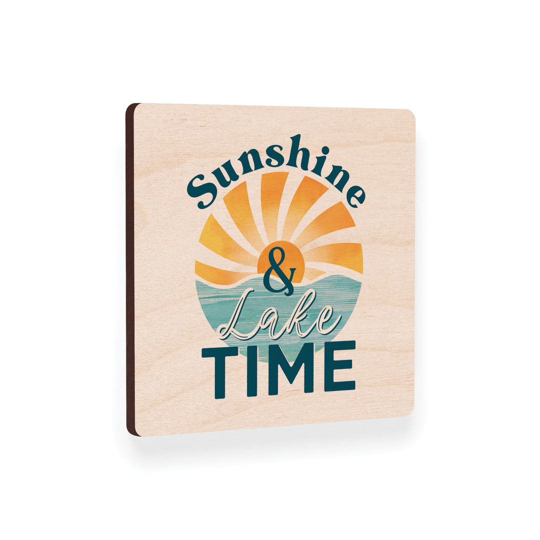 Sunshine & Lake Time Maple Veneer Magnet