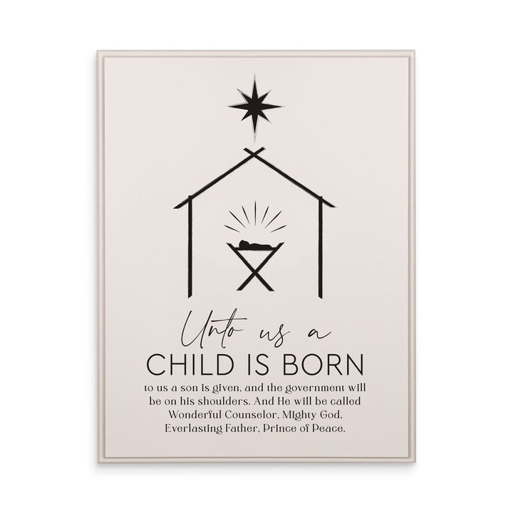 For To Us A Child Is Born Ornate Wall Décor