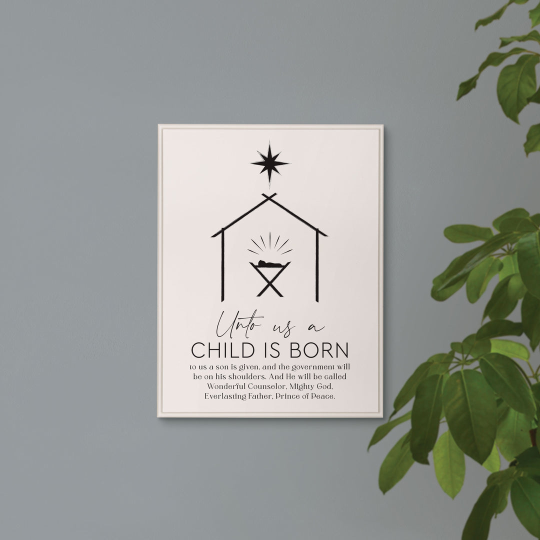 For To Us A Child Is Born Ornate Wall Décor