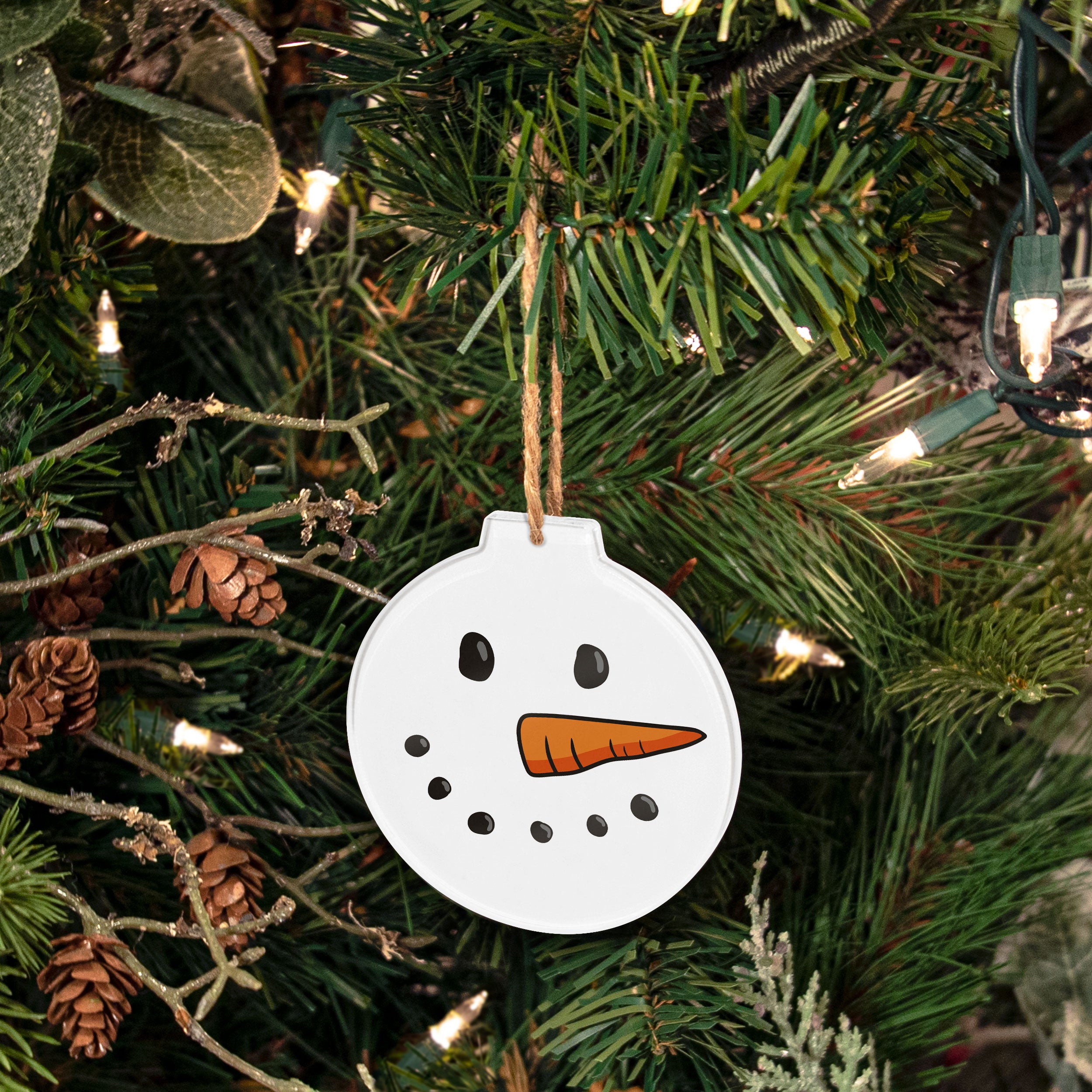 Snowman Face Acrylic Ornament