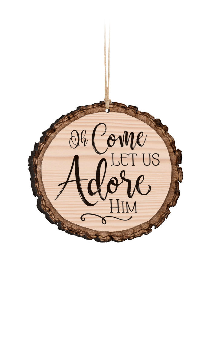 Oh Come Let Us Adore Him Barky Ornament
