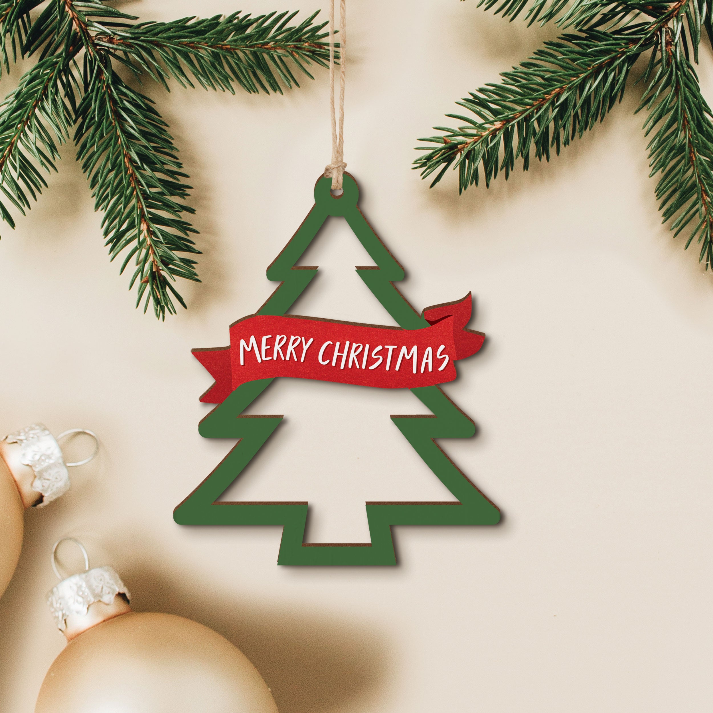 Merry Christmas Cut-Out Ornament