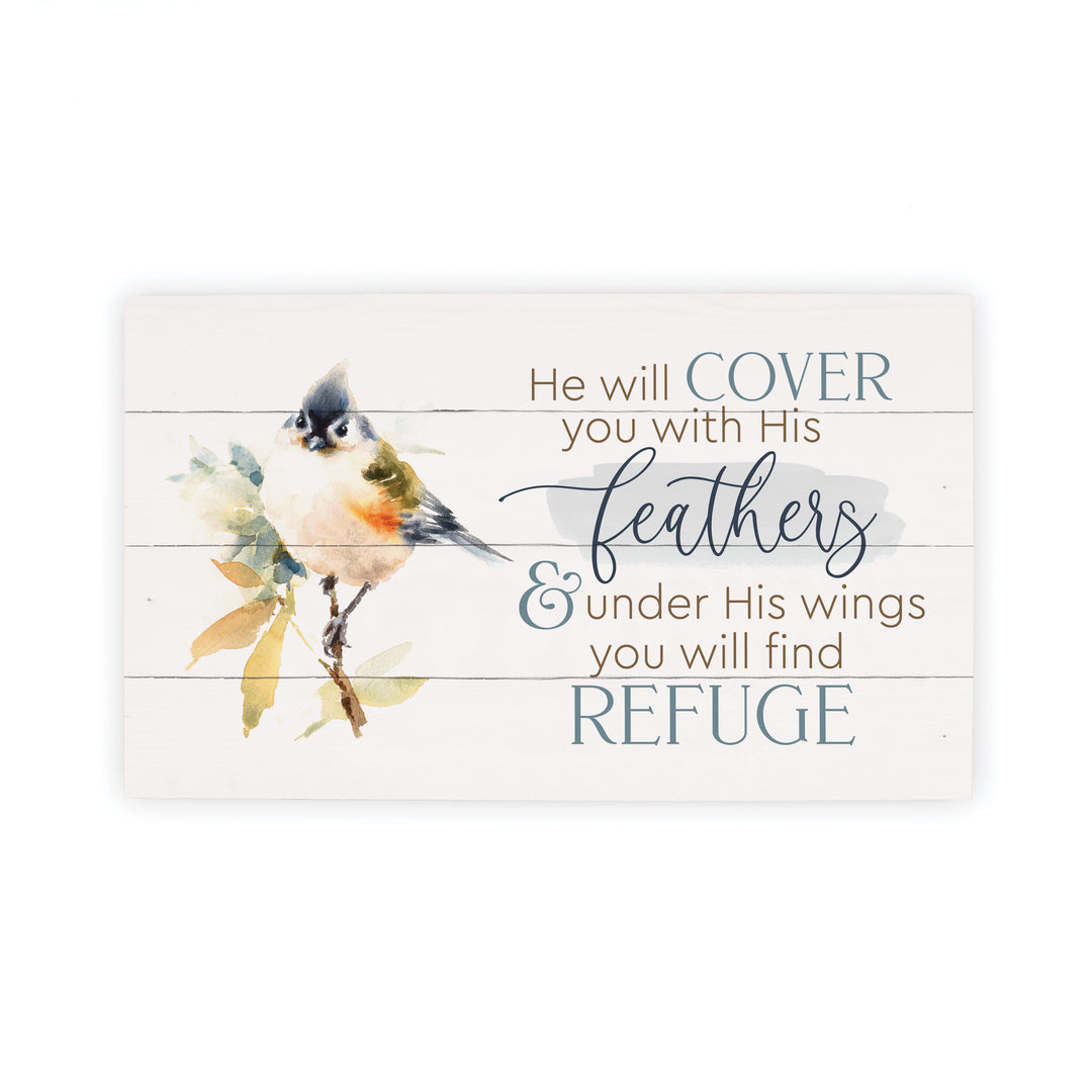 He Will Cover You With His Feathers Pallet Décor