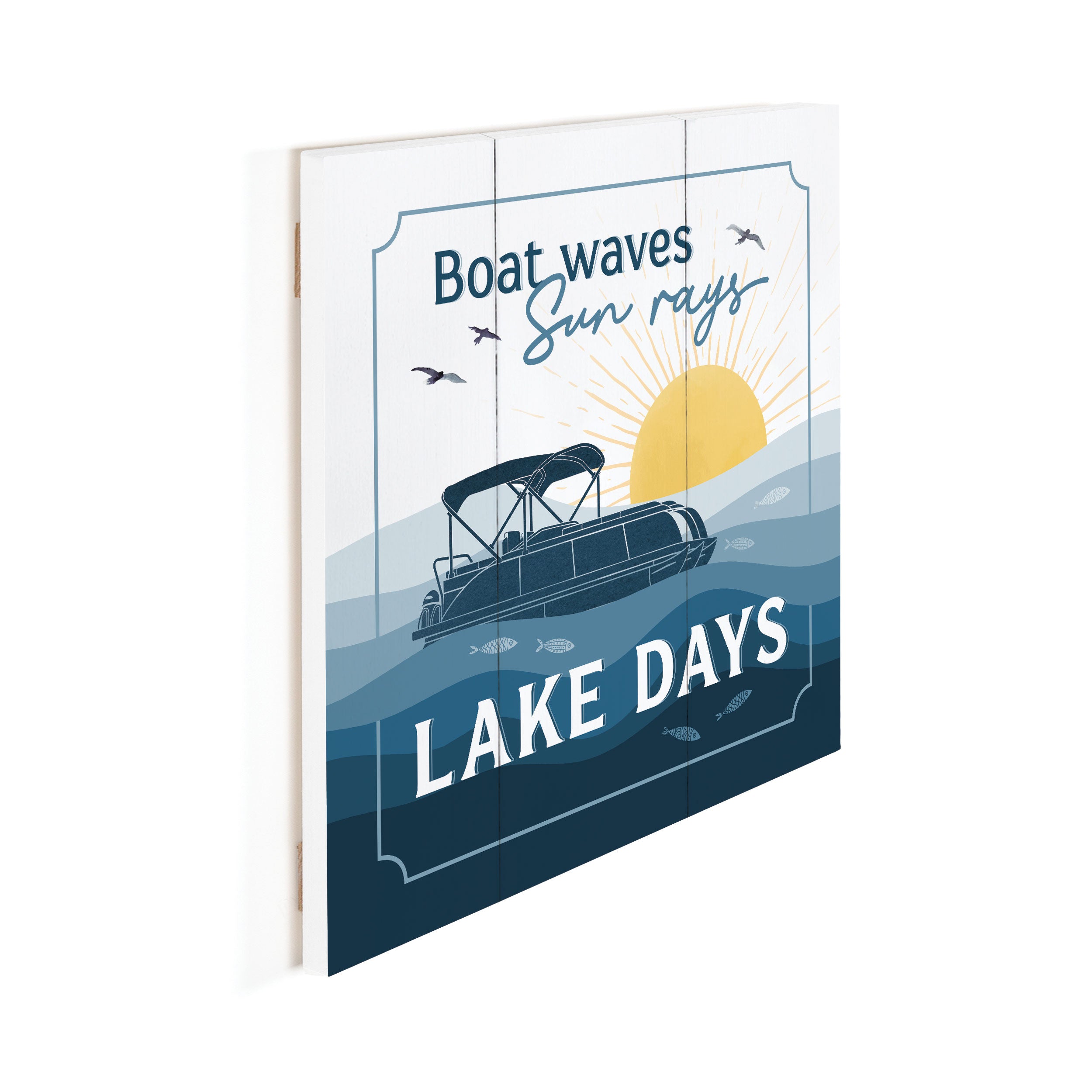 Boat Waves Sun Rays Lake Days Pallet Décor
