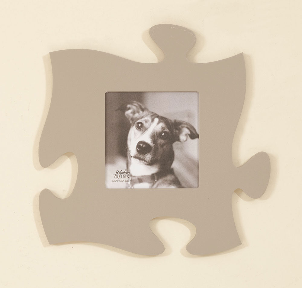 Grey Puzzle Piece Photo Frame (5.5x5.5 Photo)