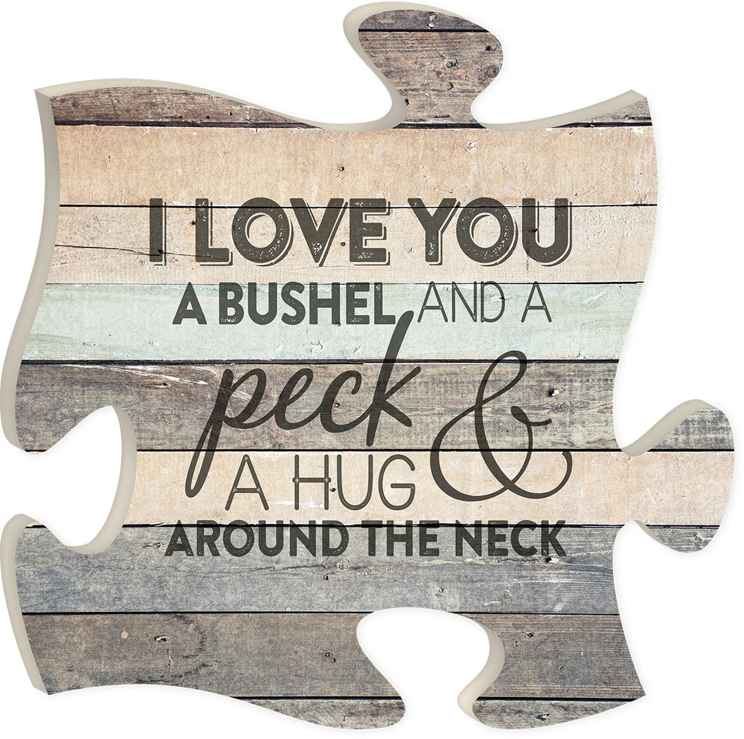 I Love You a Bushel and a Peck Puzzle Piece Décor