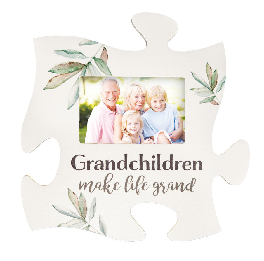 Grandchildren Make Life Grand Puzzle Piece Photo Frame (4x6 Photo)