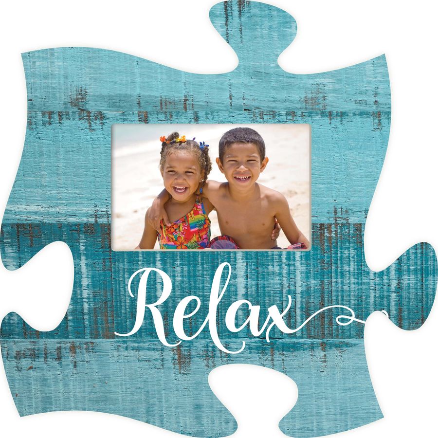 Relax Puzzle Piece Photo Frame (4x6 Photo)
