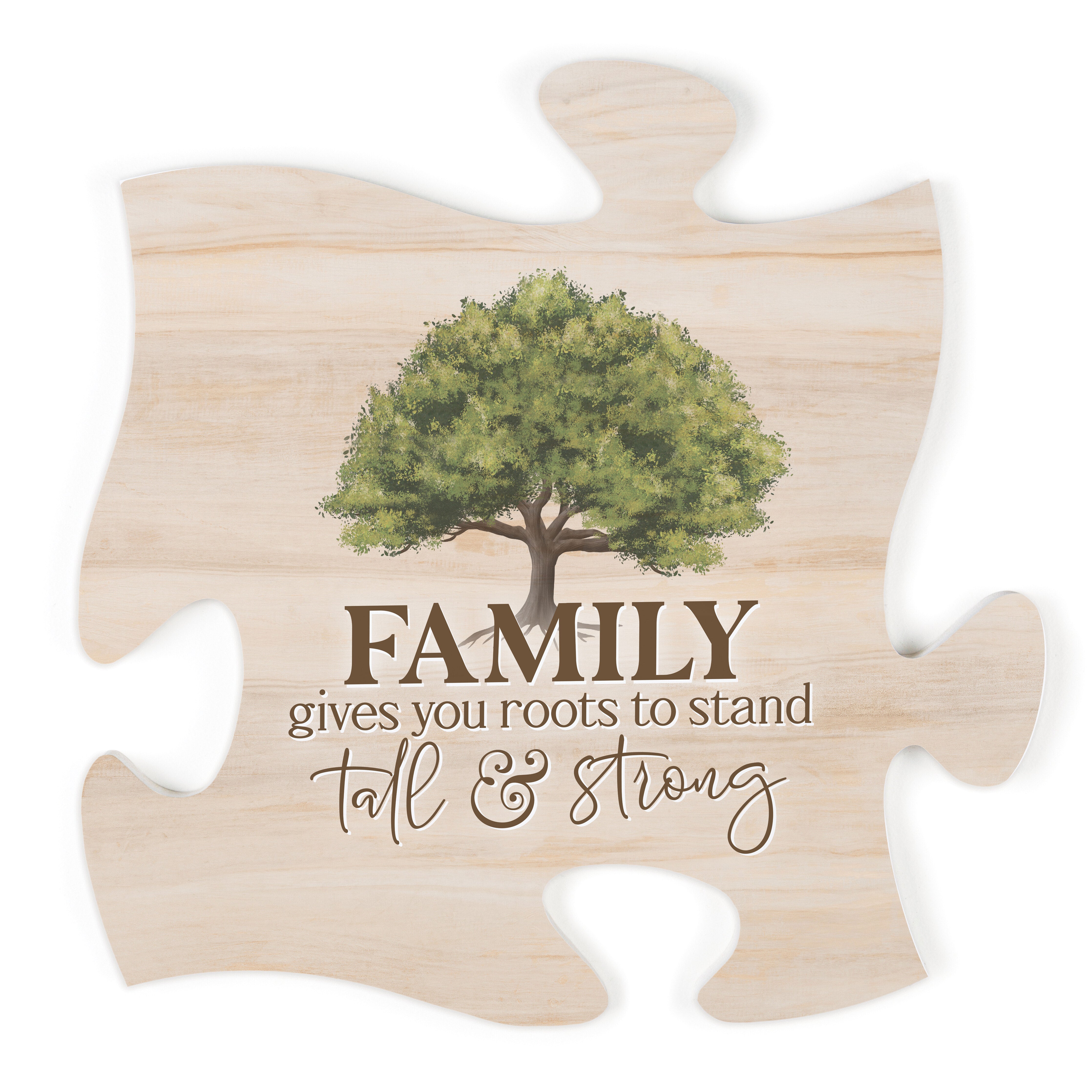 **Family Gives You Roots To Stand Tall & Strong Puzzle Piece Décor