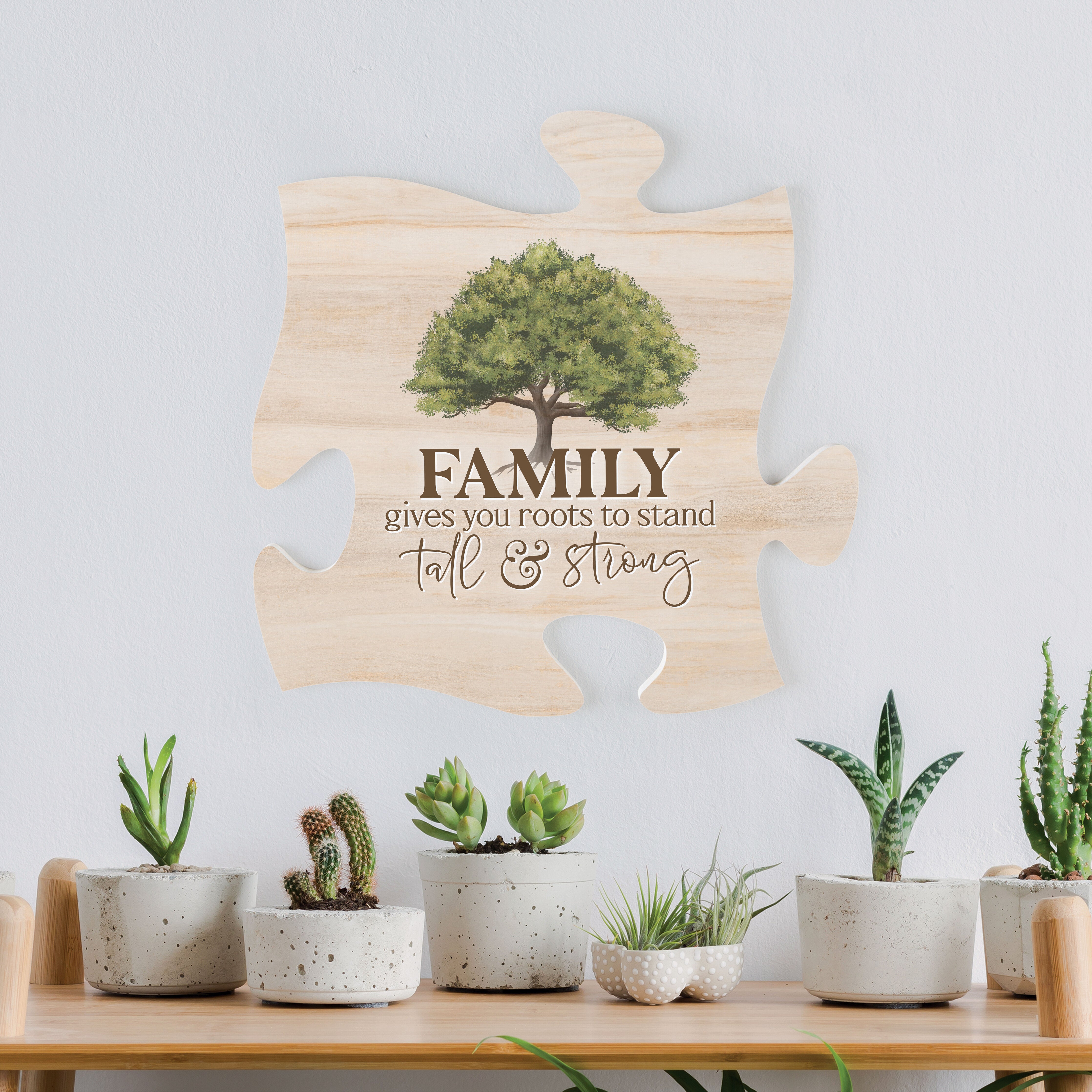 **Family Gives You Roots To Stand Tall & Strong Puzzle Piece Décor
