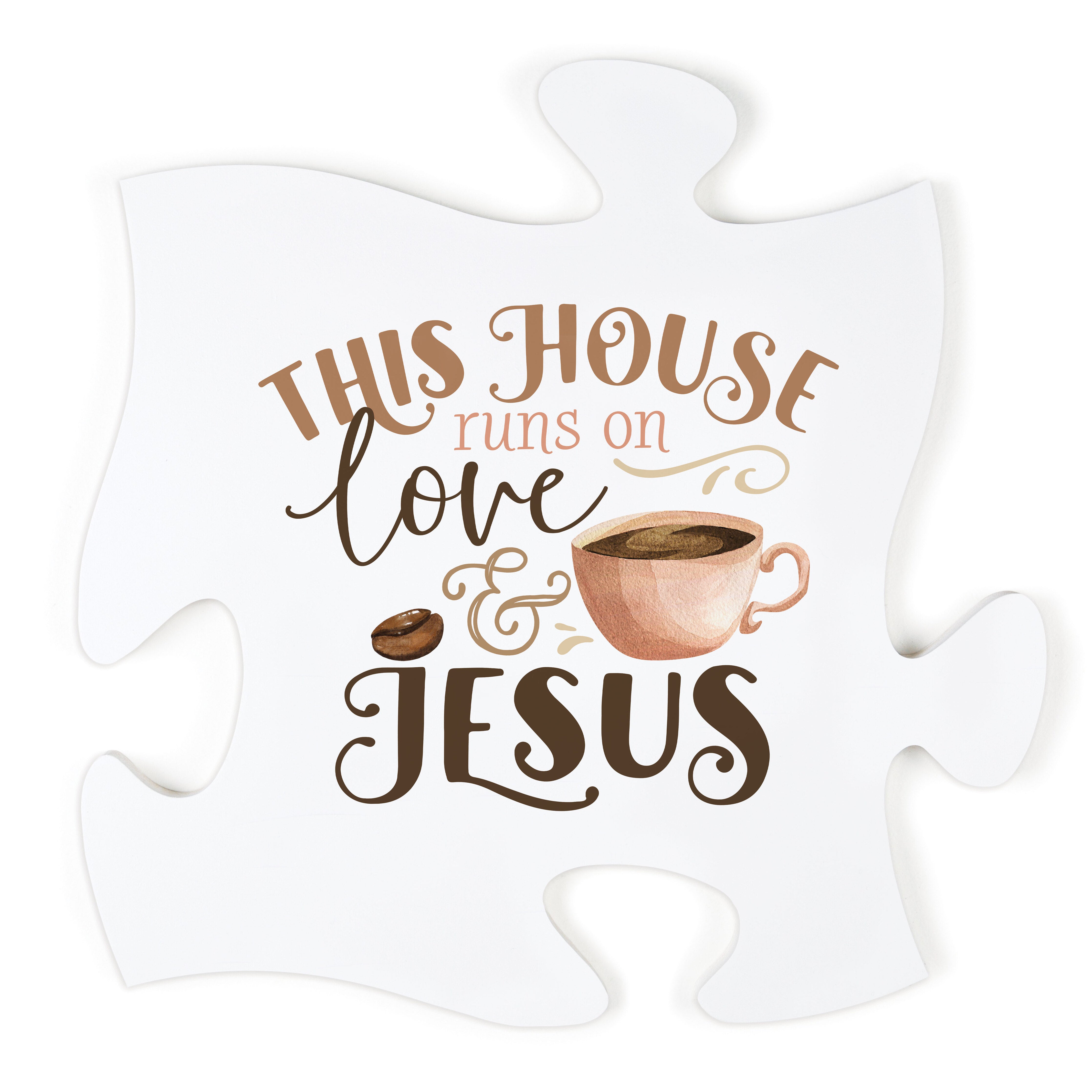 *This House Runs On Love And Jesus Puzzle Piece Décor