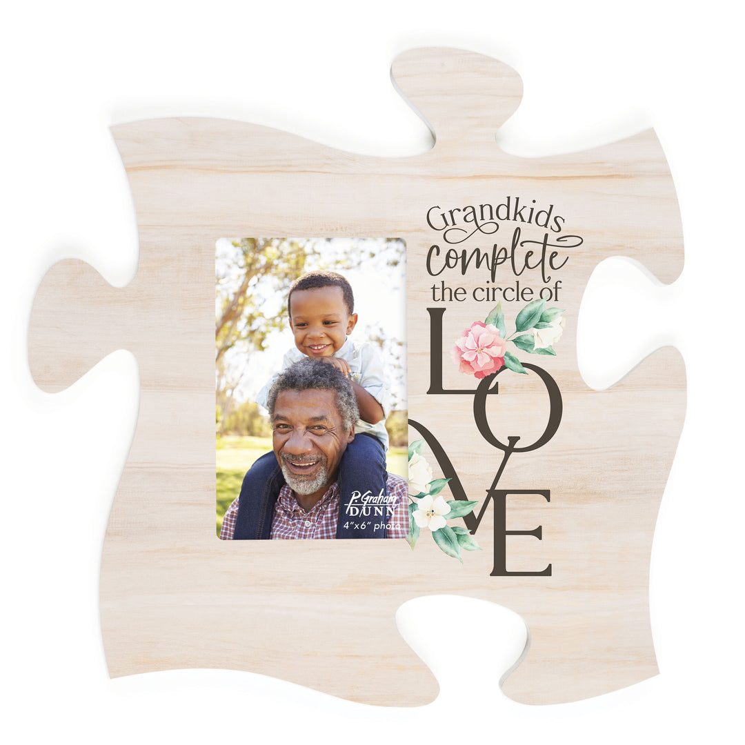 Grandkids Complete The Circle Of Love Puzzle Piece Photo Frame (4x6 Photo)